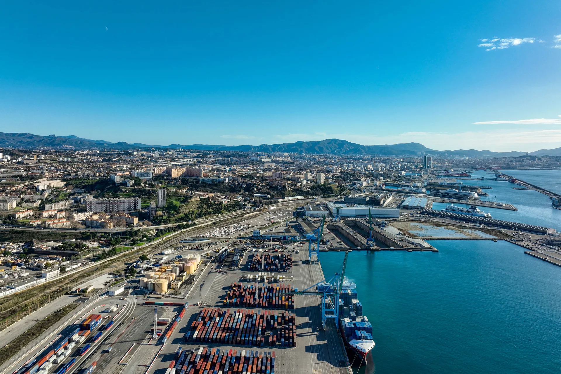 Photo Immobilier Logistique Port Marseille Terminal Conteneurs Vue Aerienne