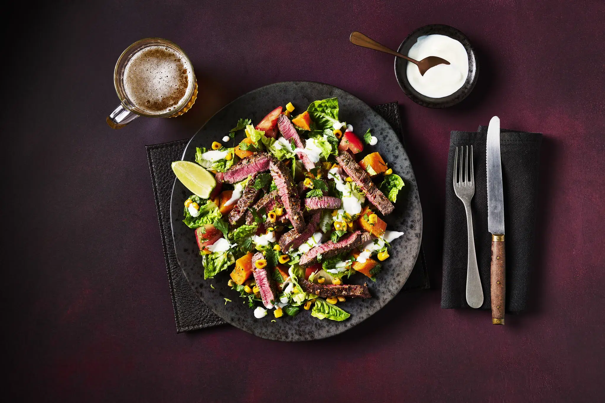 Recette Brazilian Inspired Spicy Steak With Charred Corn Salad